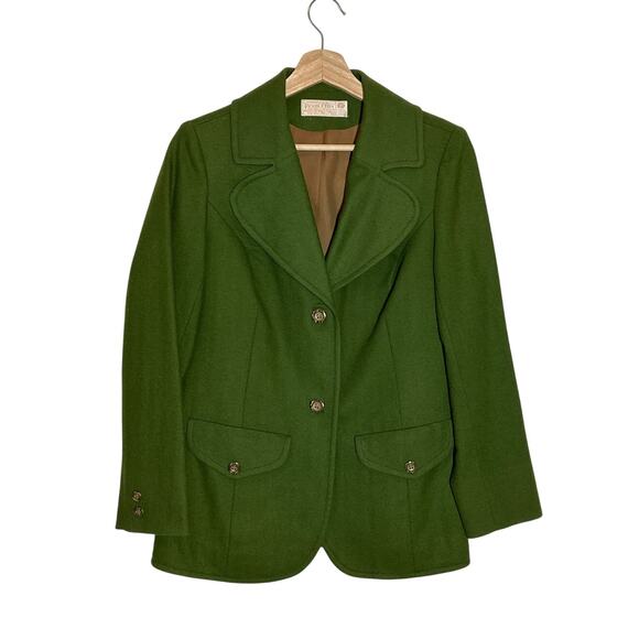 Pendleton Jackets & Blazers - Vintage Pendleton Women’s 2-Button Virgin Wool Blazer Green Made in USA Sz 12